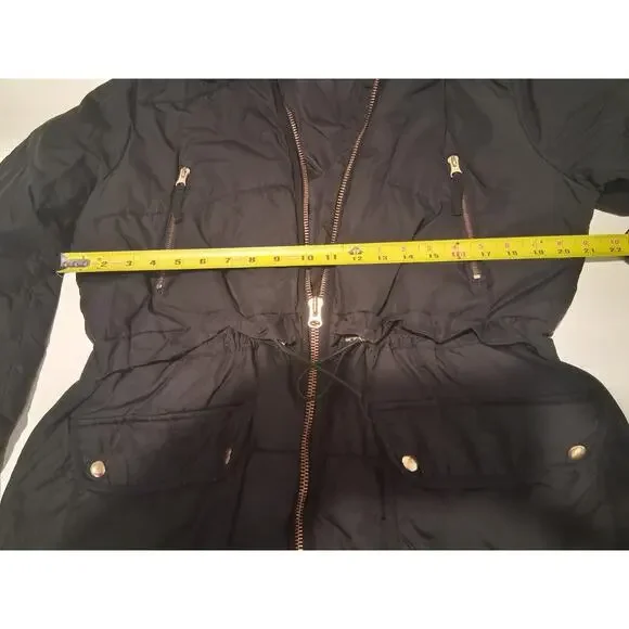 J.Crew Chateau Puffer Jacket Women's Large Black PrimaLoft Insulated Hooded Coat - Picture 8 of 13